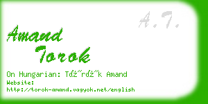 amand torok business card